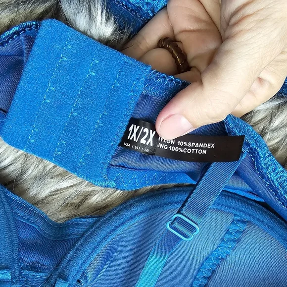 Oh La La Cherie Teal & black velvet bra and panty set - Picture 6 of 6